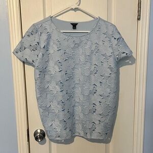 Ann Taylor Soft Blue Lace Blouse